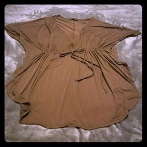 BNWOT Chocolate brown tunic length top 24